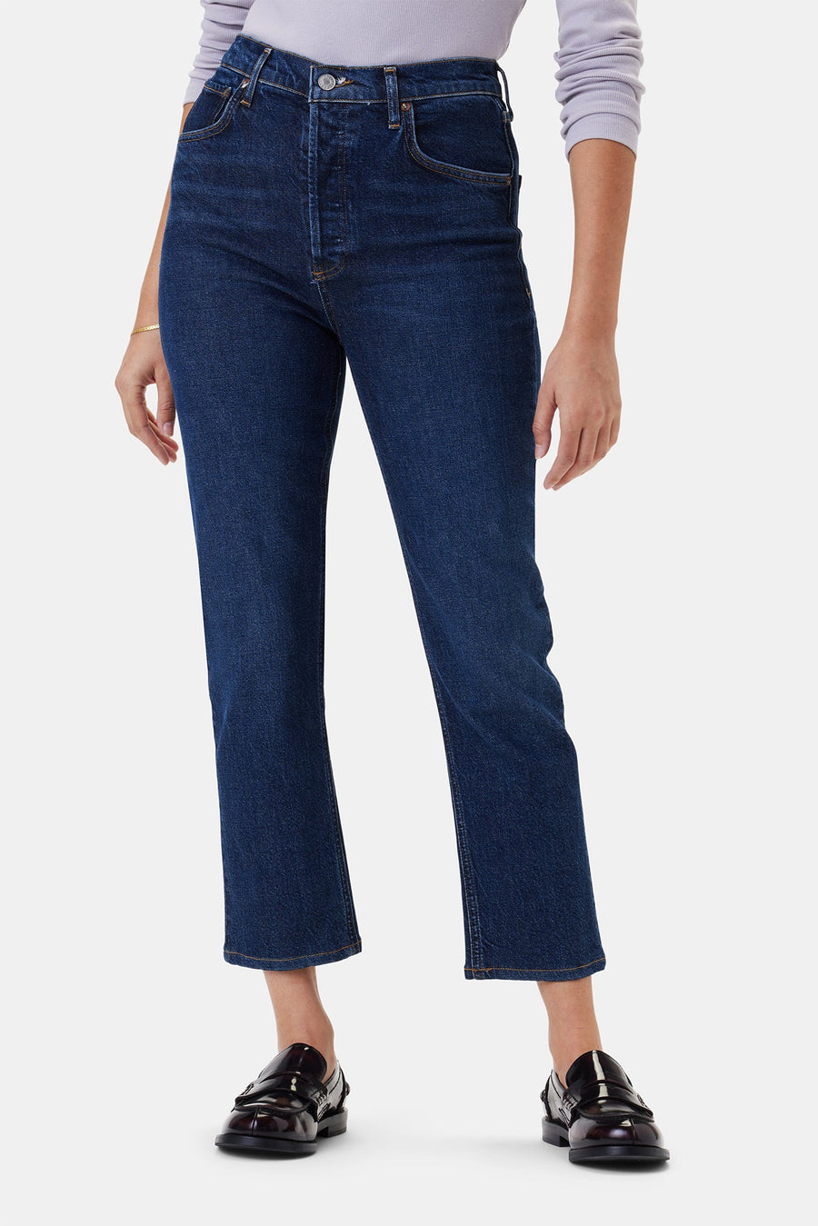 AGOLDE Riley High Rise Straight Crop Jean - Divided