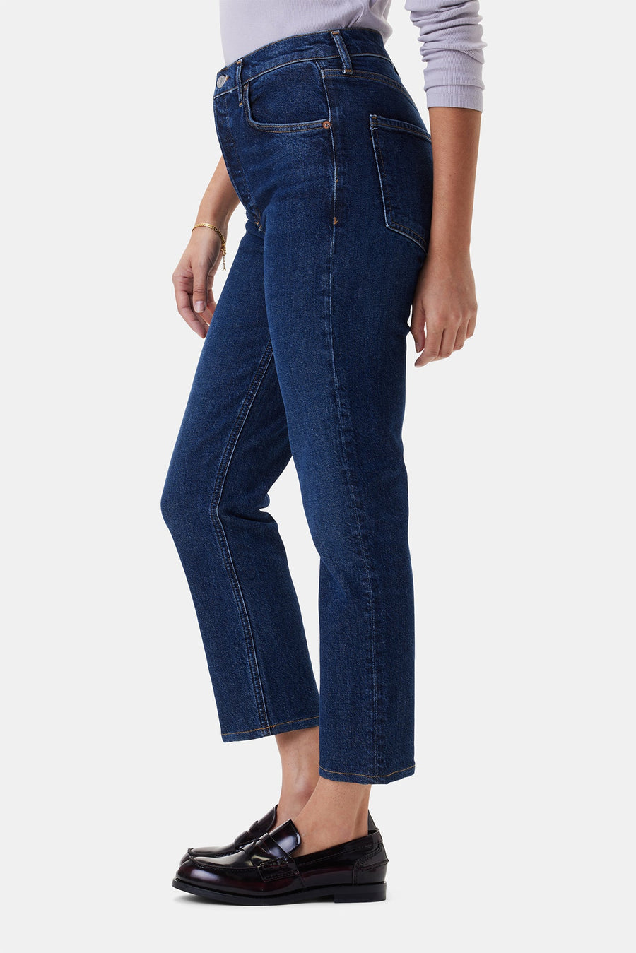 AGOLDE Riley High Rise Straight Crop Jean - Divided