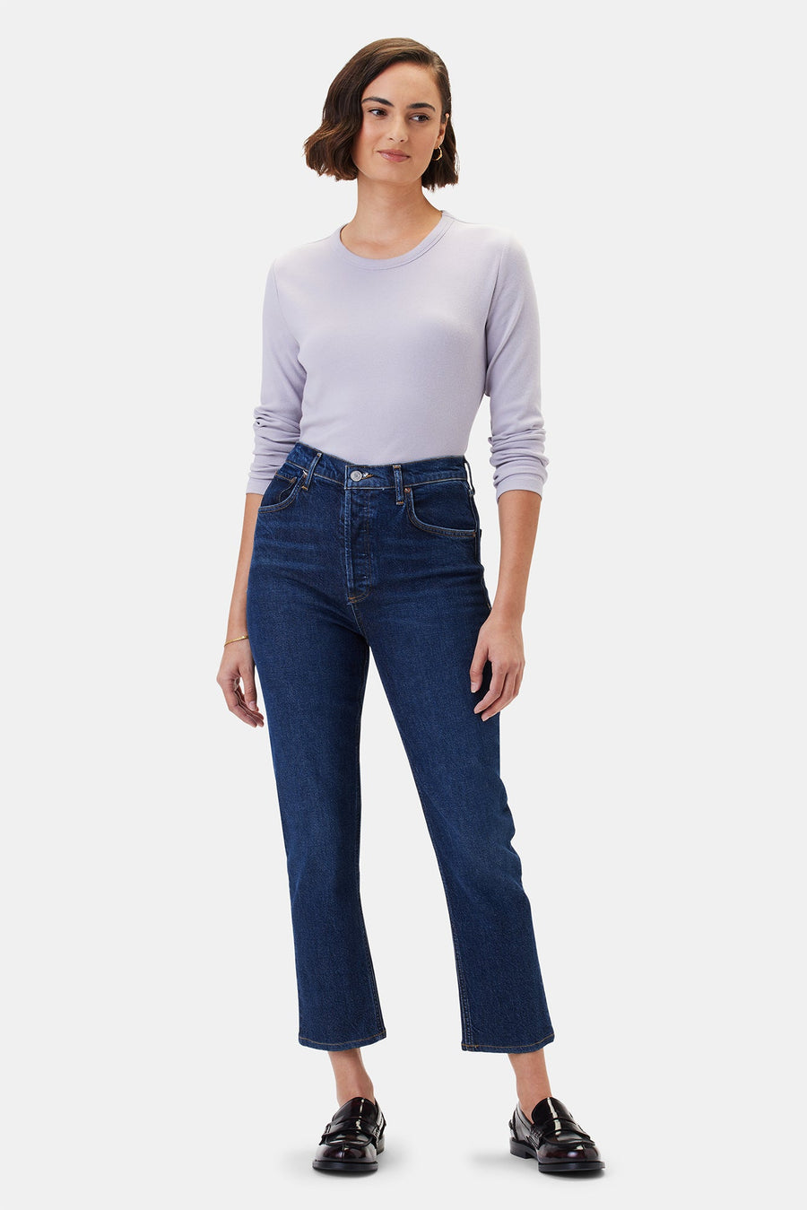 AGOLDE Riley High Rise Straight Crop Jean - Divided